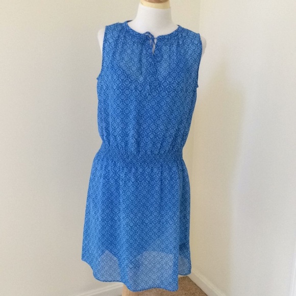 LAUREN Ralph Size 4 blue sleeveless summer dress - Picture 1 of 8